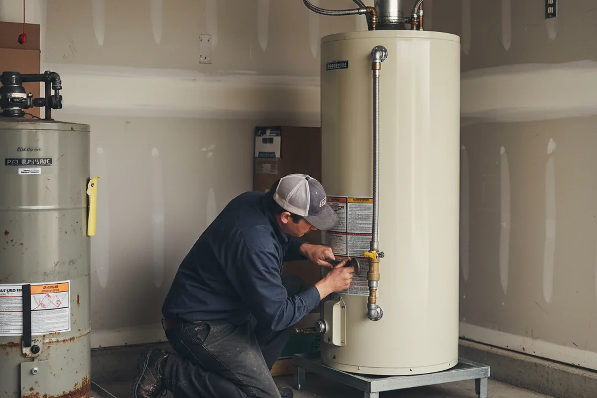 Water heater and shutoff valve replacement in Portage