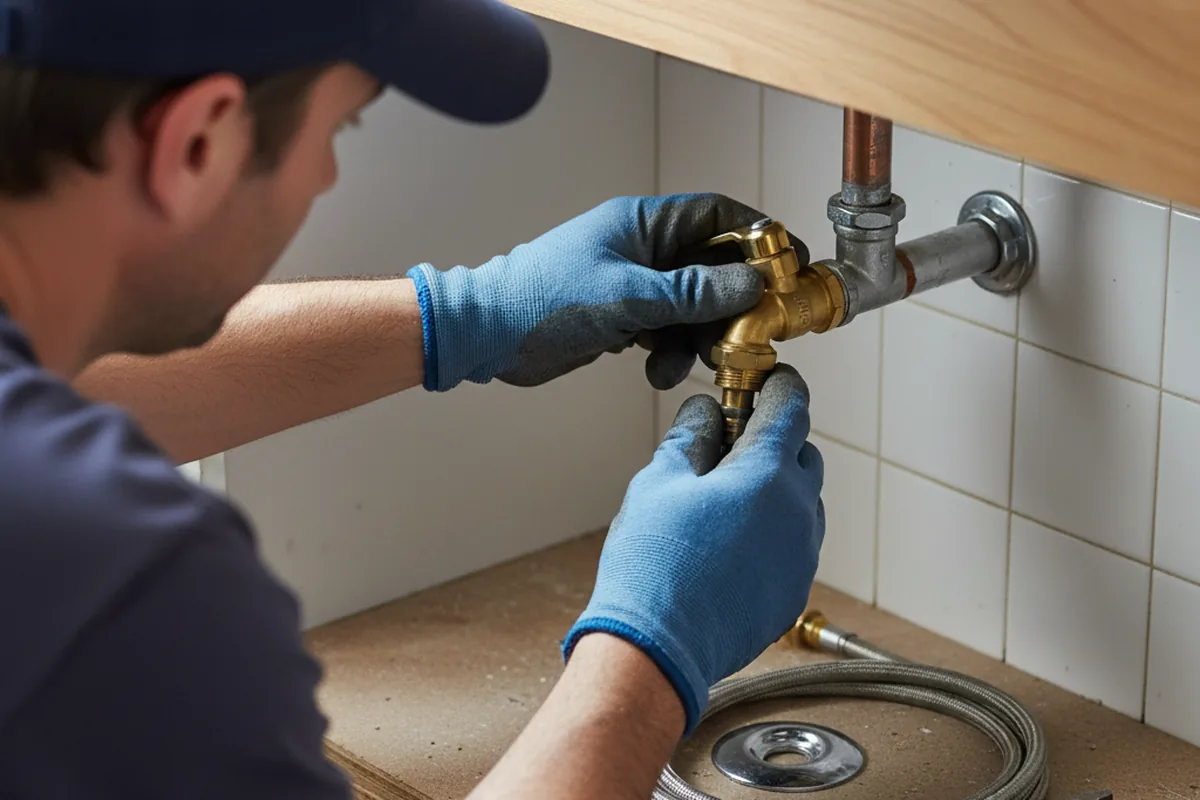 Shutoff valve and fitting work during Faucet and Fixture Repair in Portage